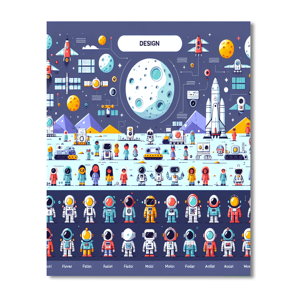 Lunar Colony Adventure Paint By Numbers Art