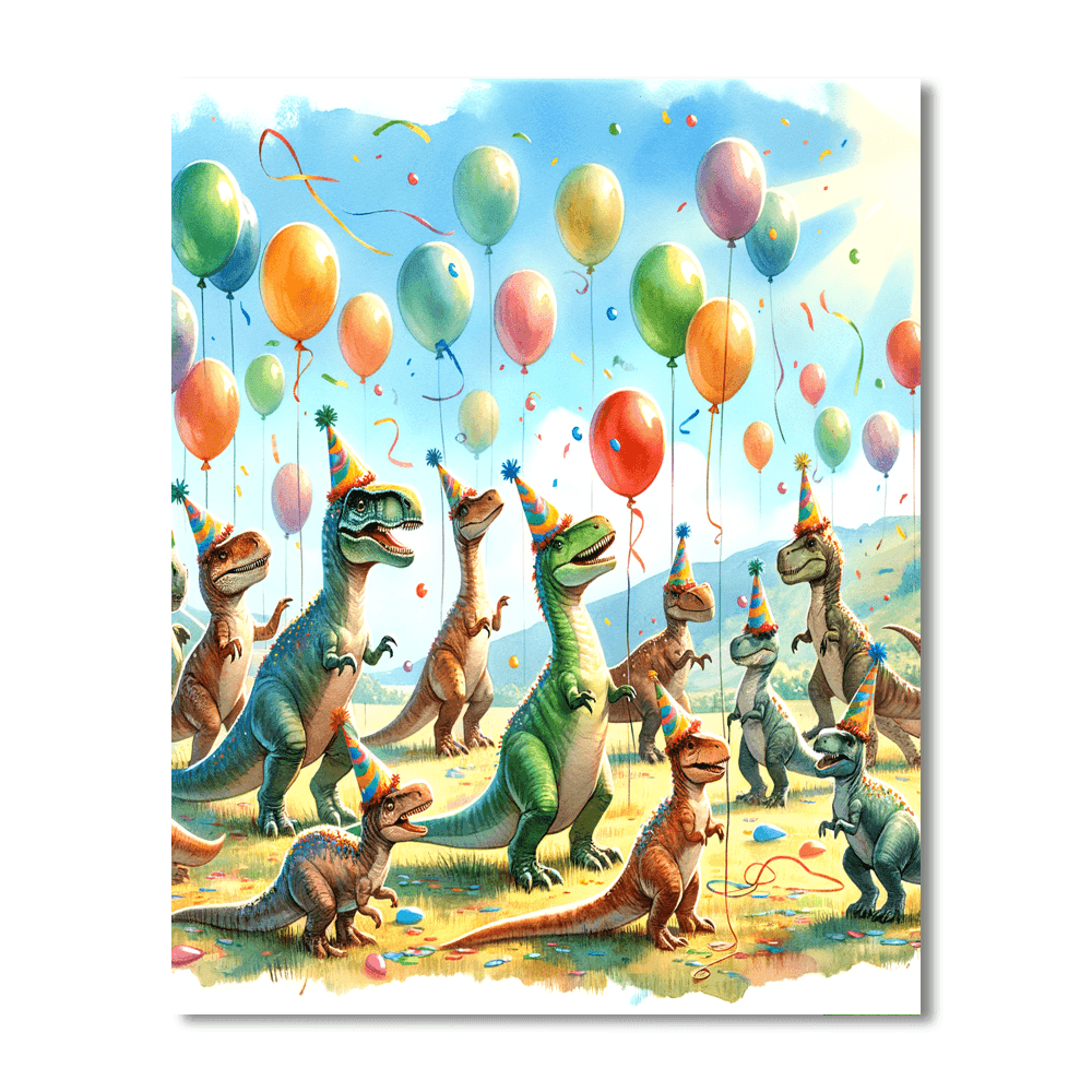 Friendly Dinosaur Party Painting Number Kit