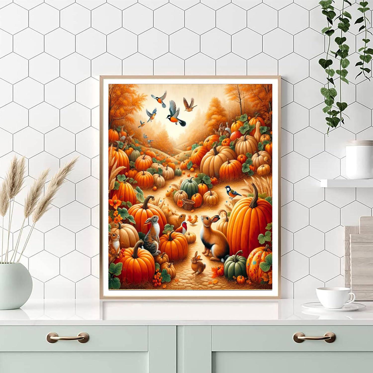Whimsical Pumpkin Patch Numbered Painting Kits