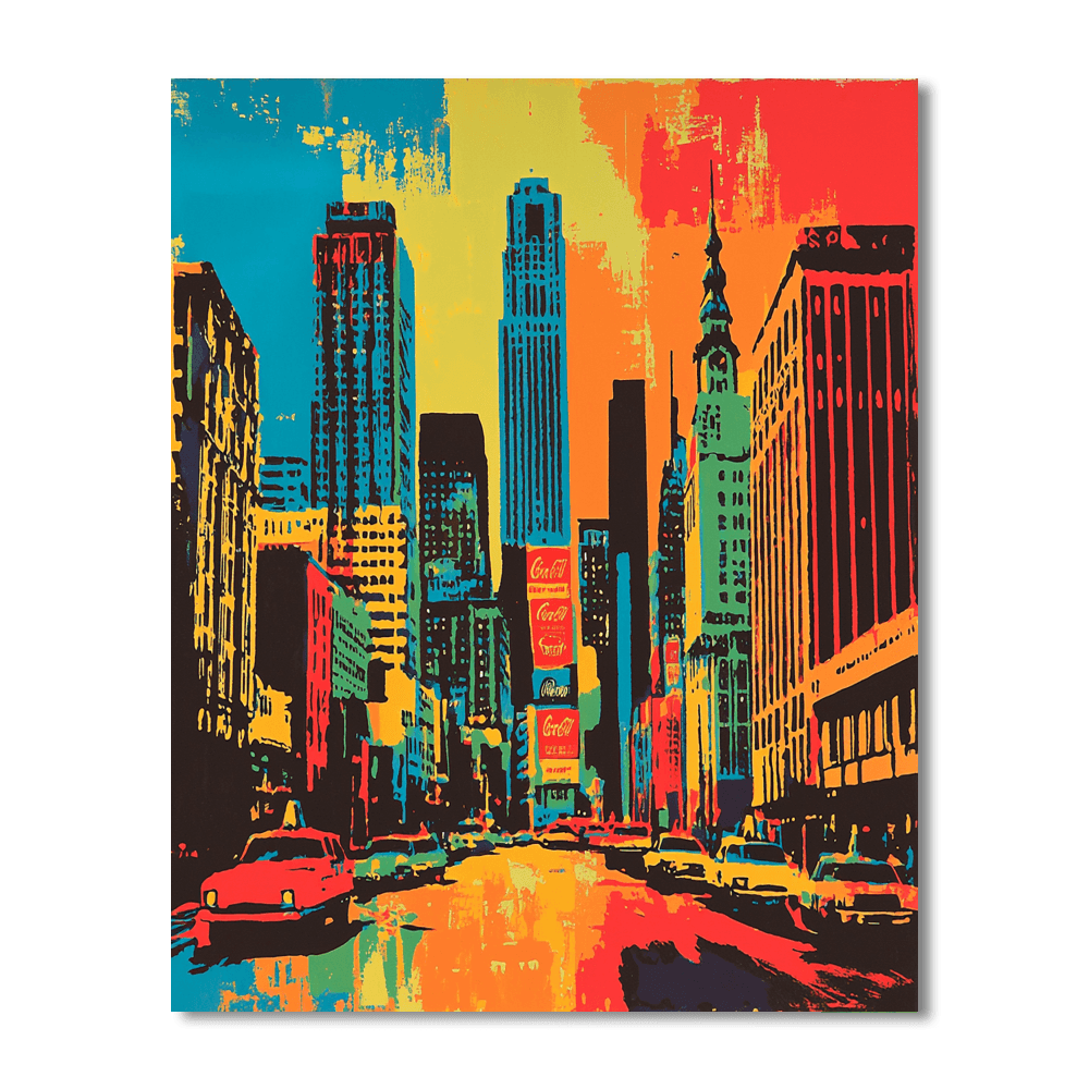 Andy Warhol Inspired Cityscape Symphony  Paint By Numbers Art
