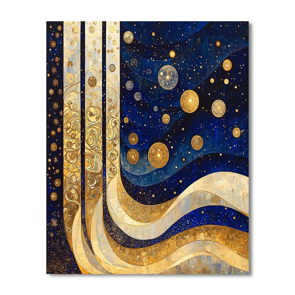 Gustav Klimt Inspired Cosmic Elegance  Number Painting