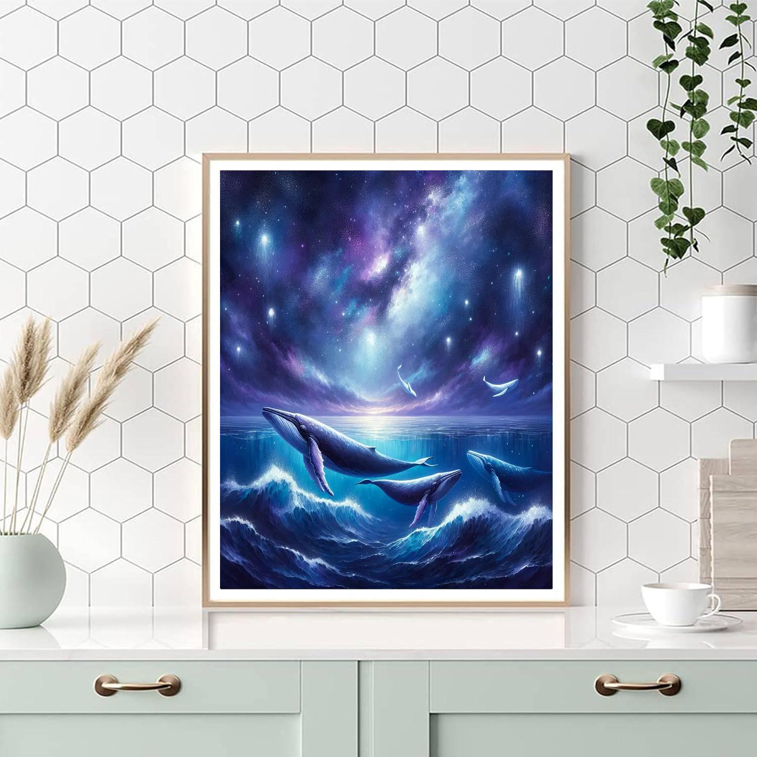 Celestial Whale Migration Painting By Numbers Kit