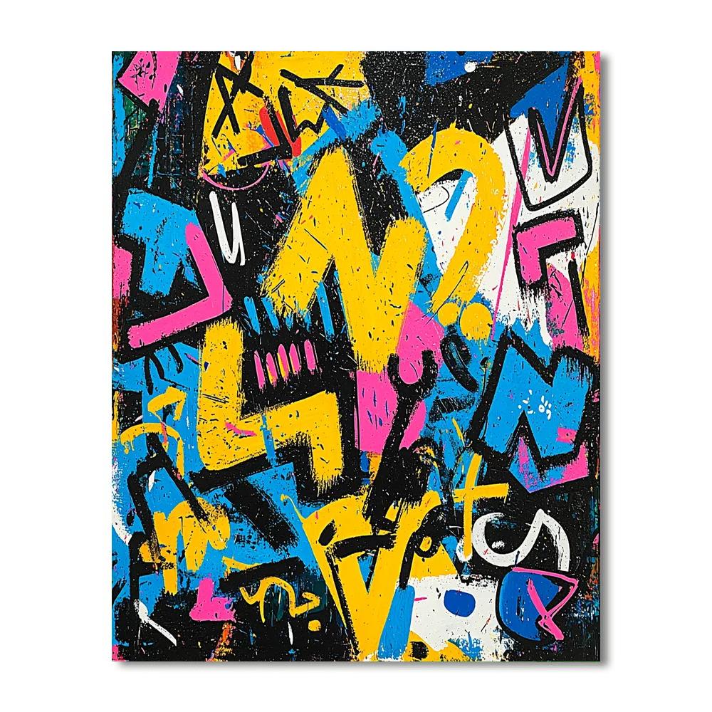 Jean-Michel Basquiat Inspired Scribbles Of The Soul  Number Painting