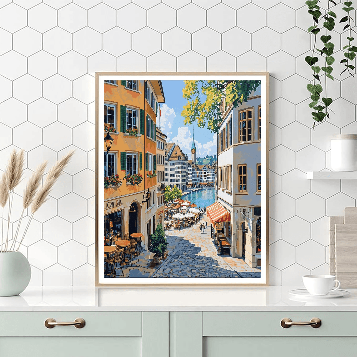 Zurich's Old Town - DIY Painting By Numbers Kit - Artistry Rack