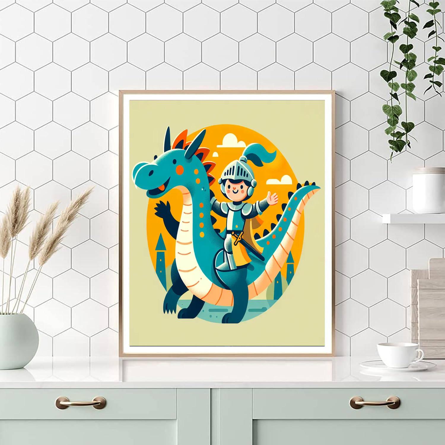 Dragon Knight's Tale Paint By Numbers Art