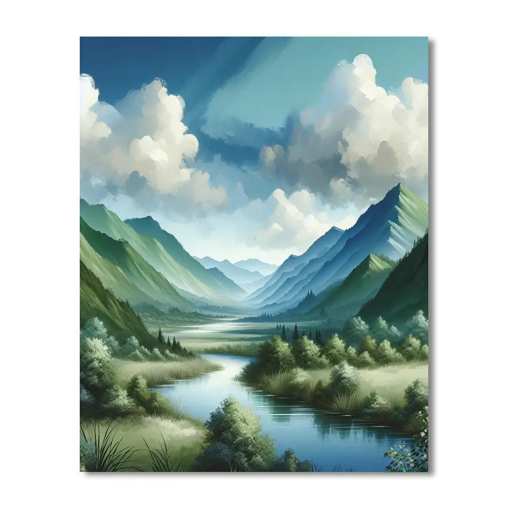 Peaceful Mountain Escape Numbered Painting Kits