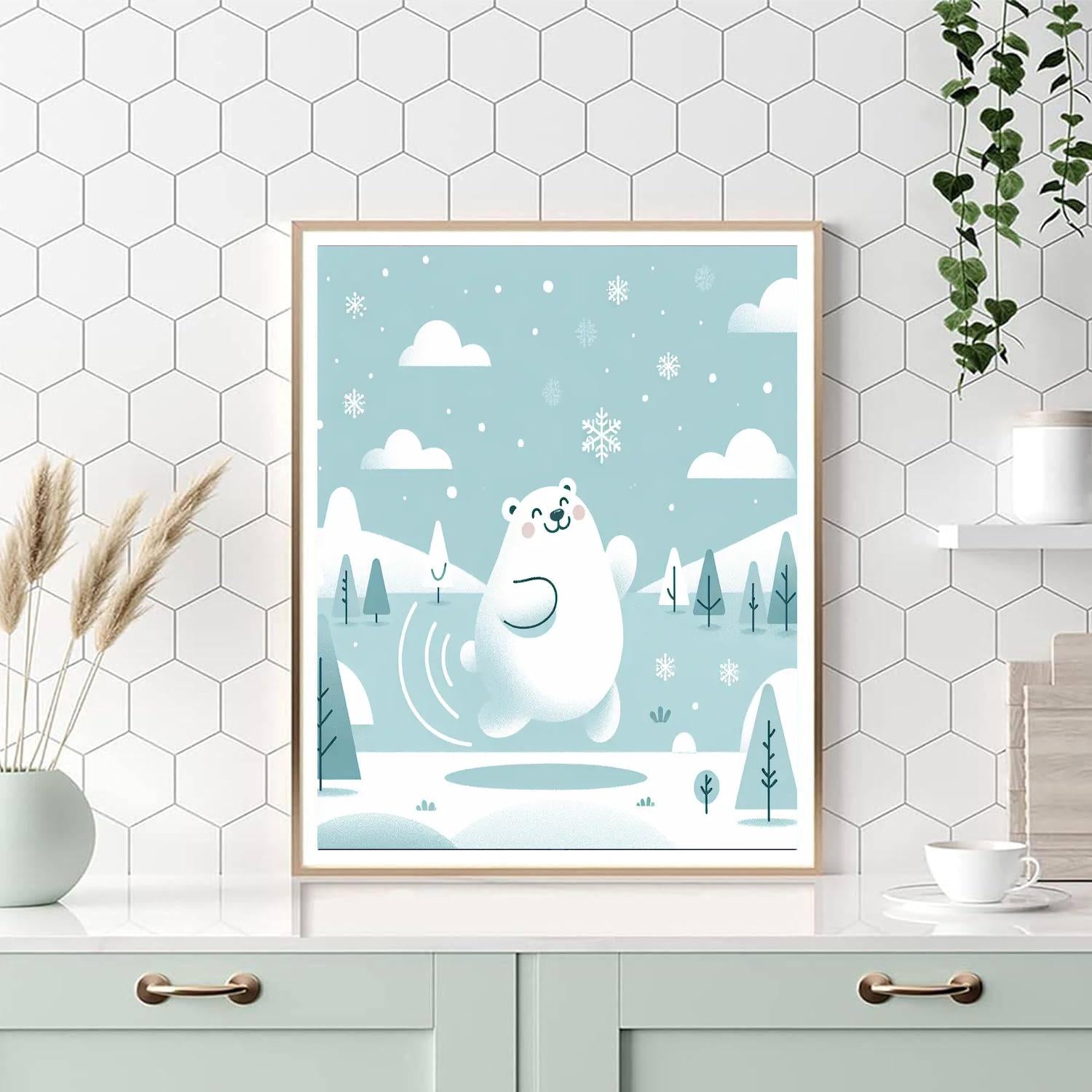 Frosty Polar Bear's Snowy Adventure Paint By Color