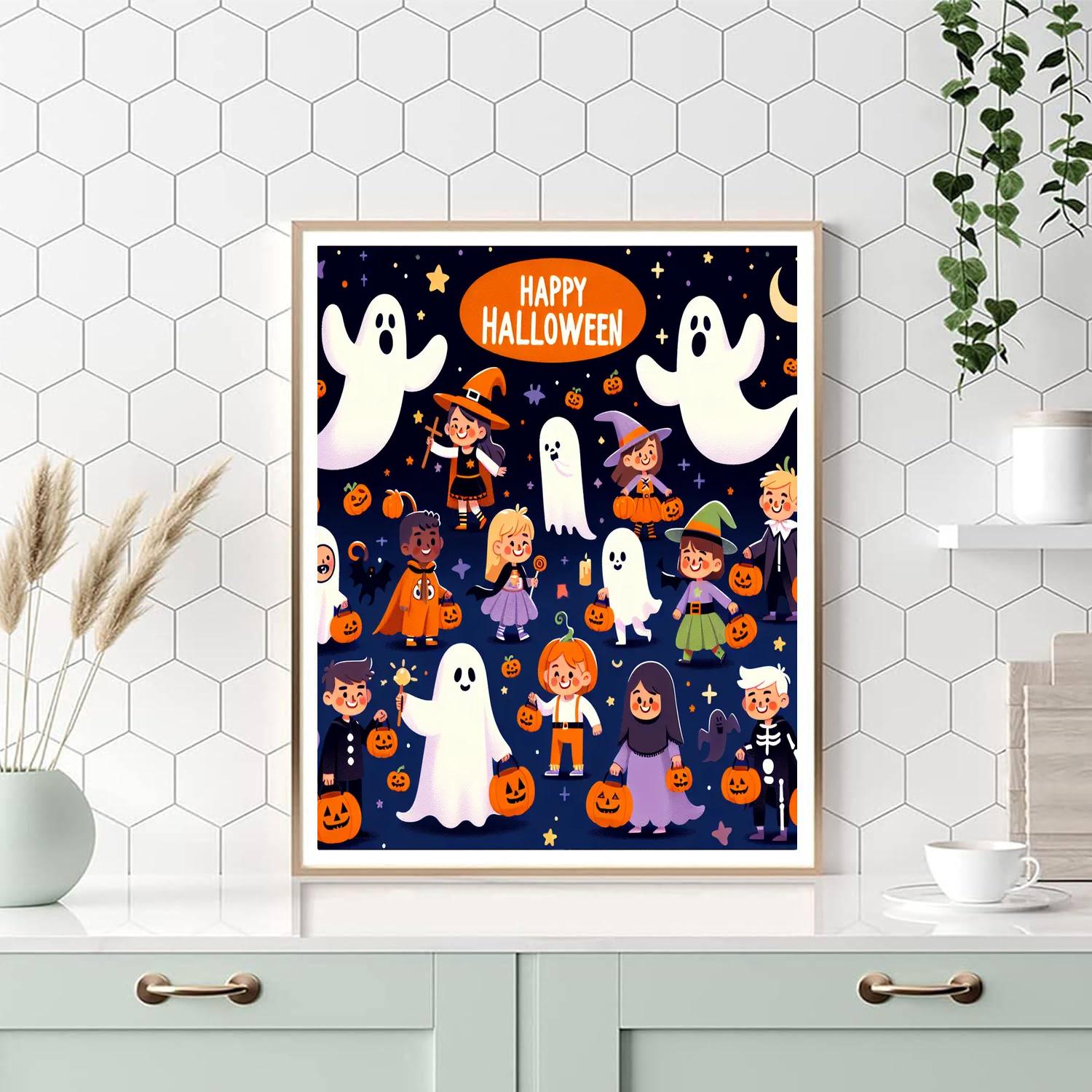 Halloween Trick Or Treat Paint By Numbers Art