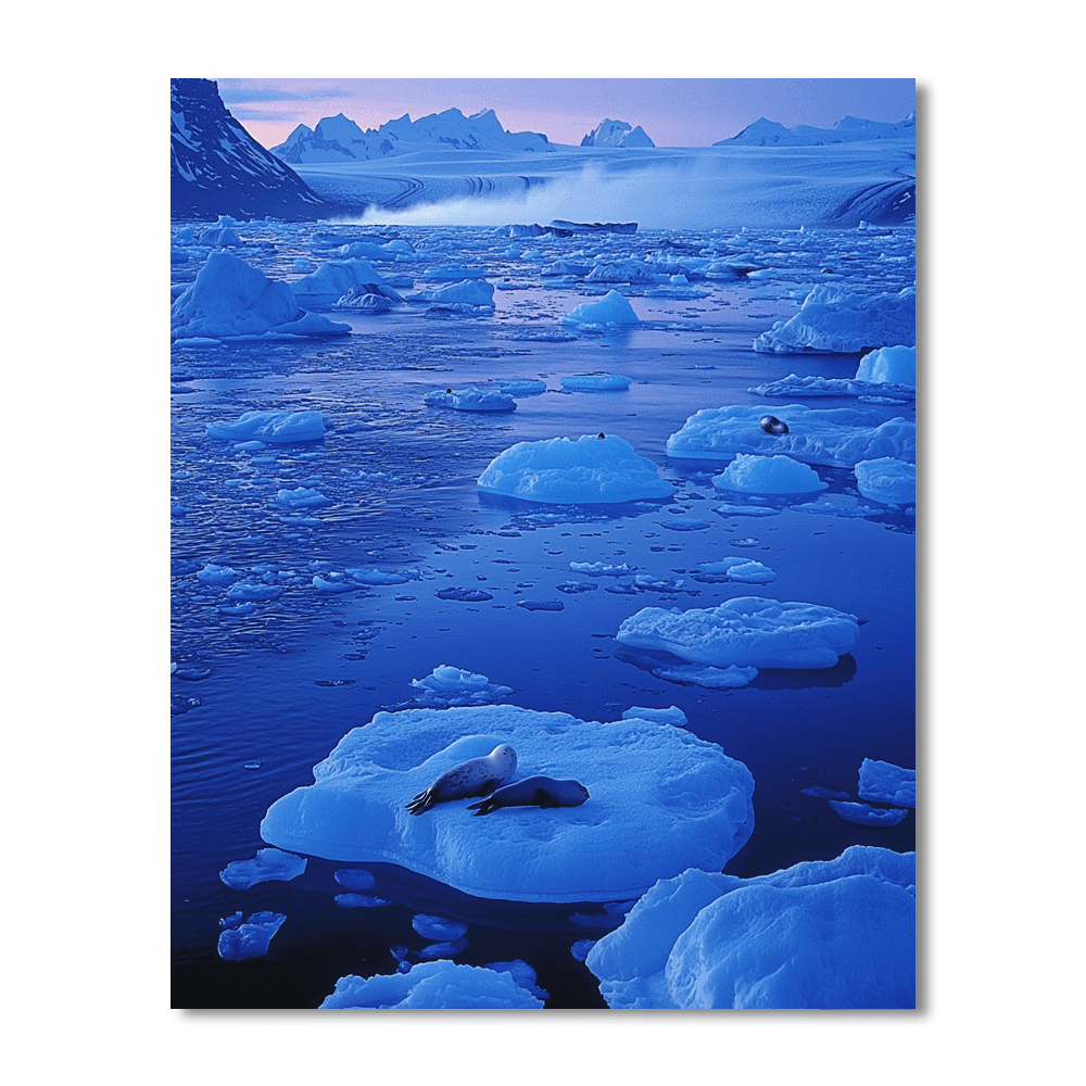 Jökulsárlón Glacier Lagoon Number Painting