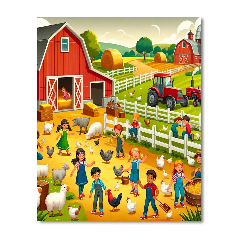 Joyful Farmyard Adventure Painting Number Kit