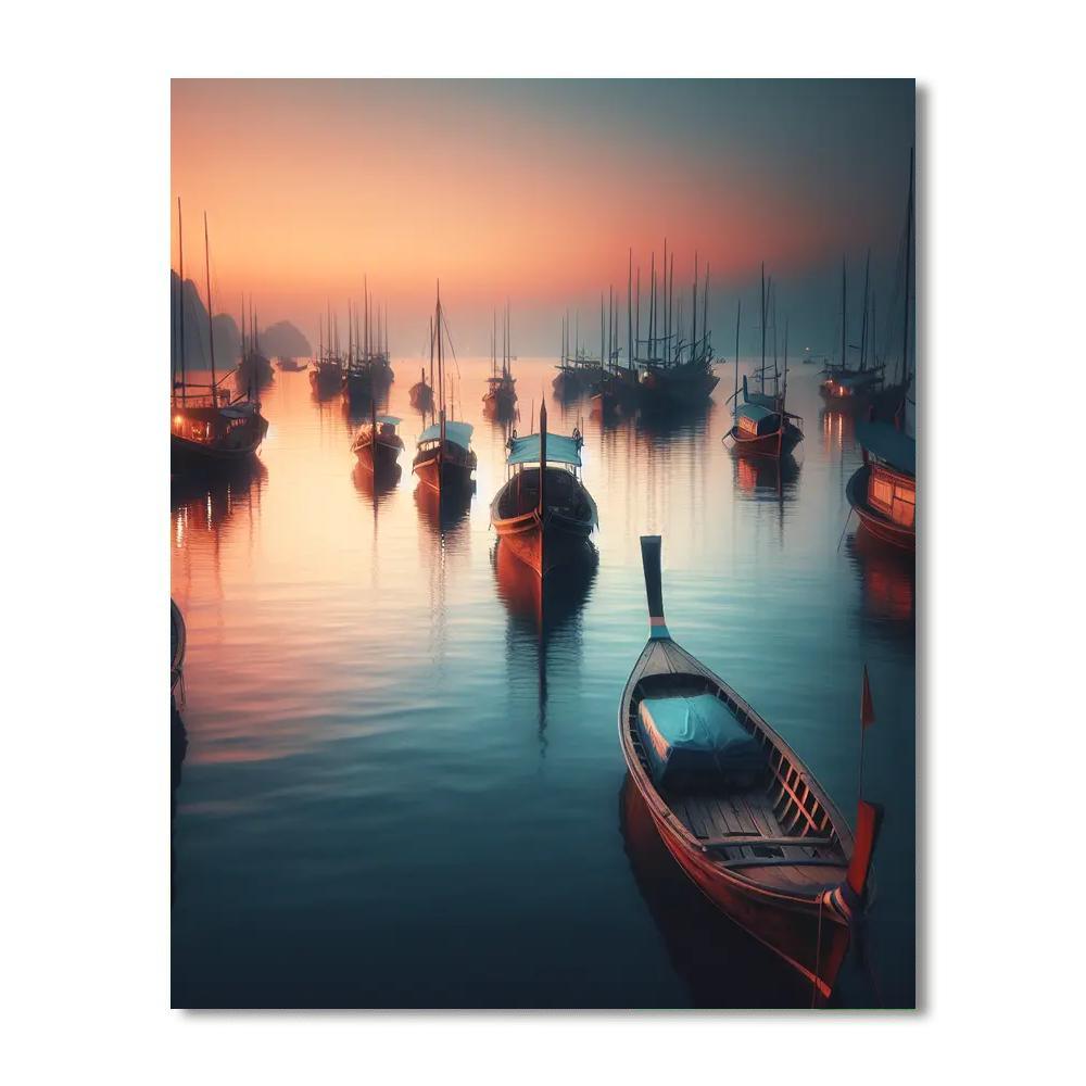 Peaceful Evening Harbor Painting By Numbers Kit