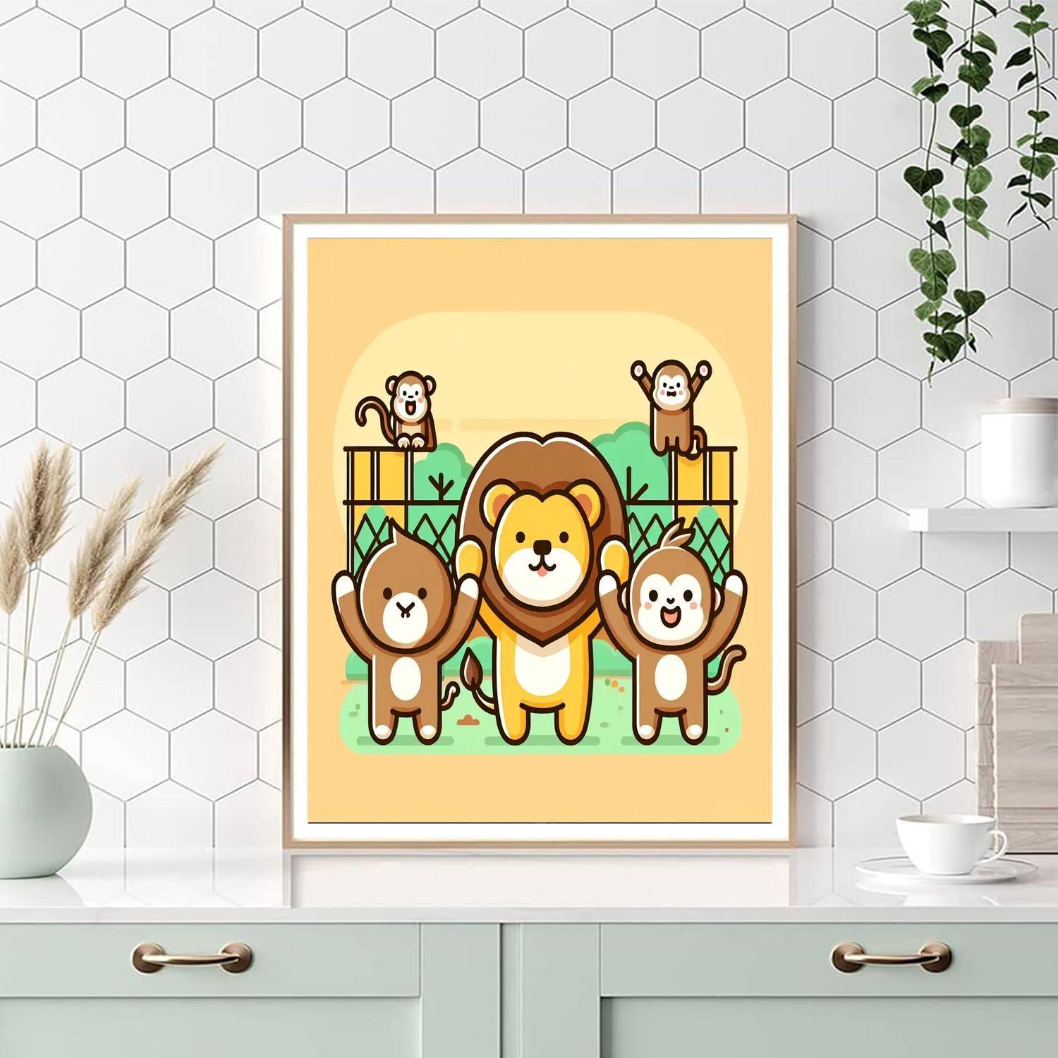Zoo Animal Celebration Painting Number Kit