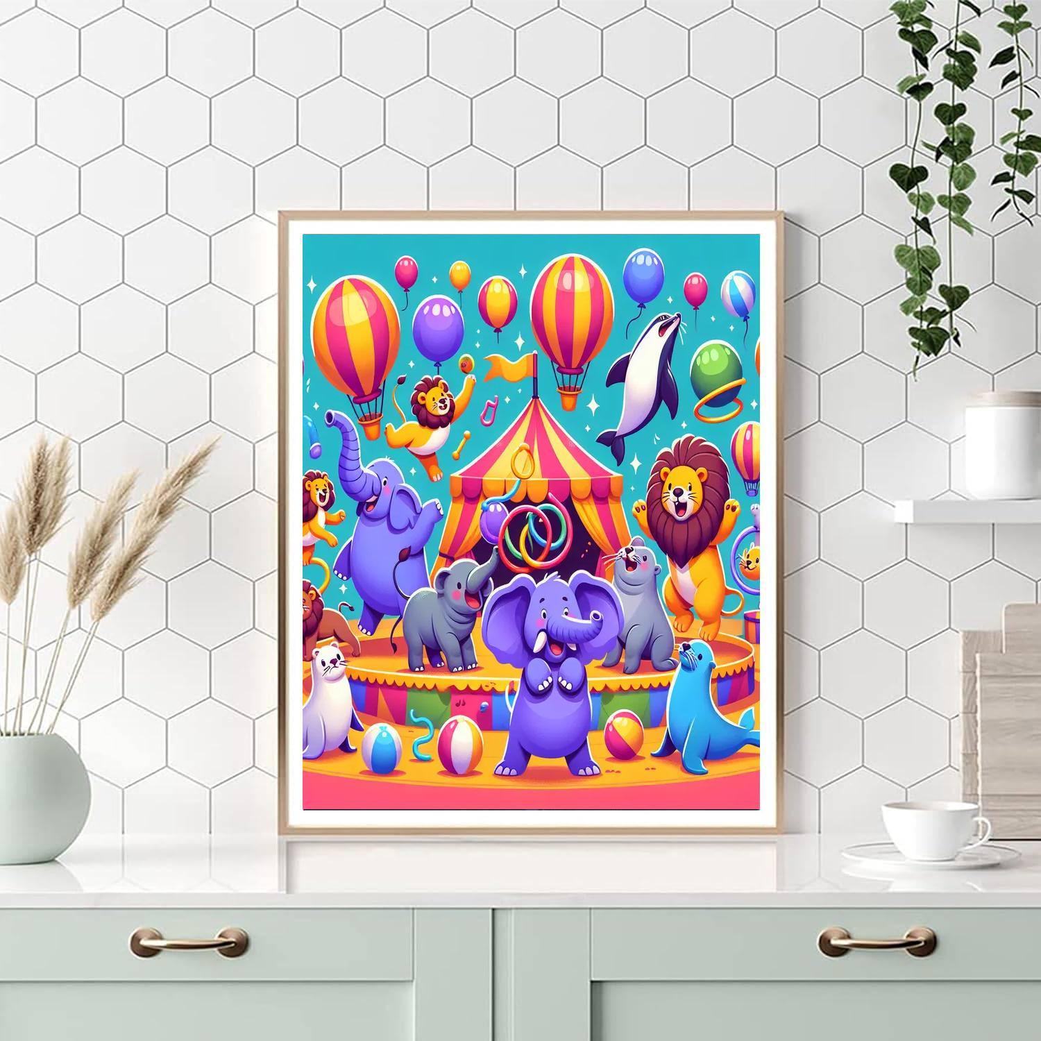 Funky Circus Animals Paint By Number