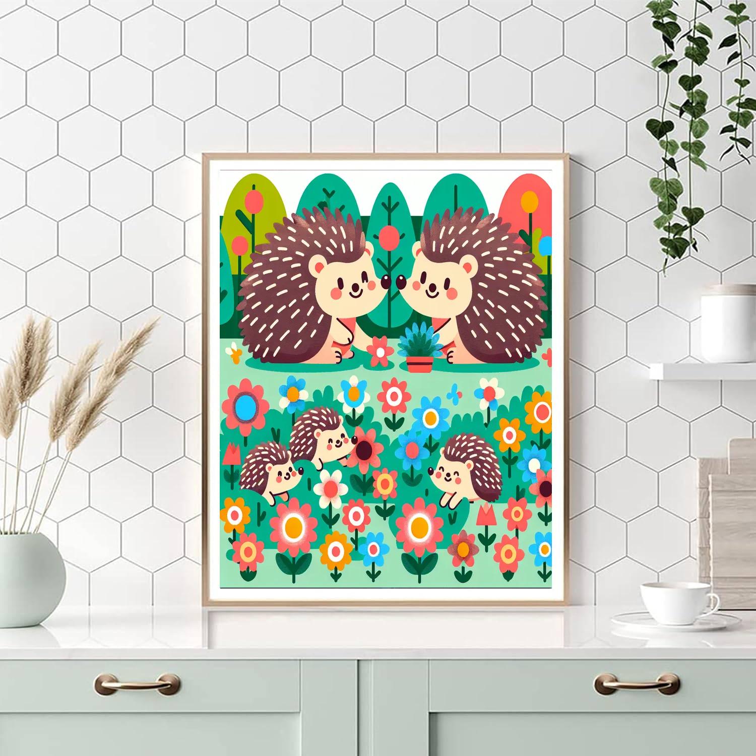 Happy Hedgehog Hangout Painting By Numbers Kit