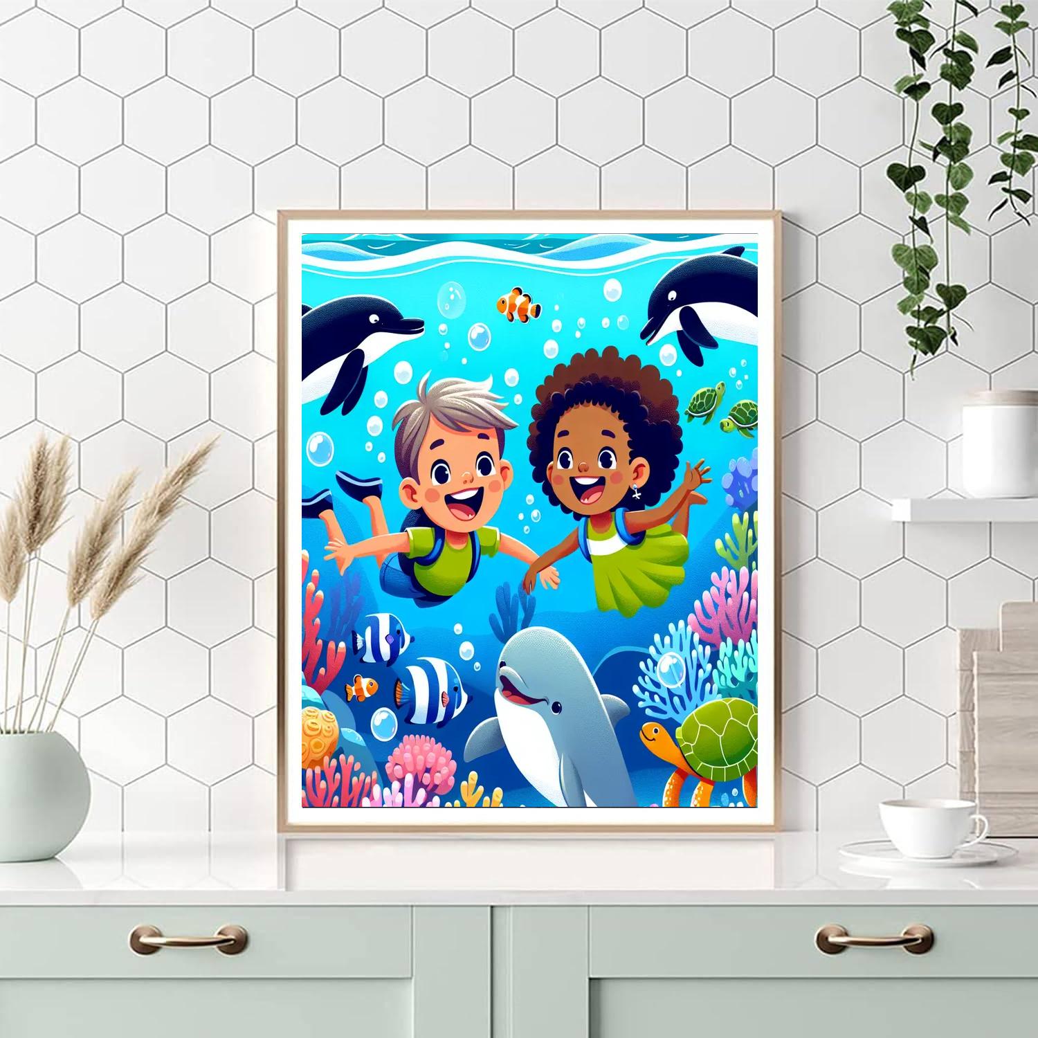 Whimsical Ocean Exploration Number Painting