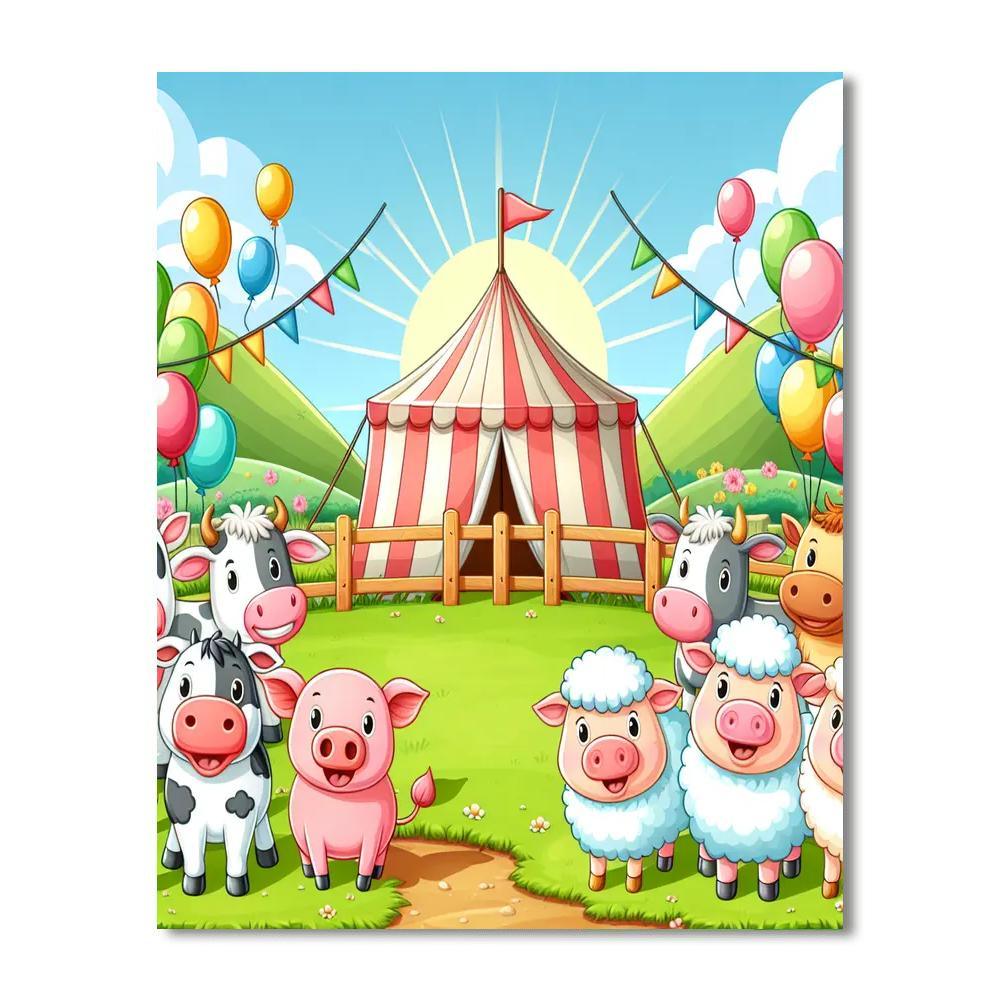 Funky Farm Festival Paint By Number