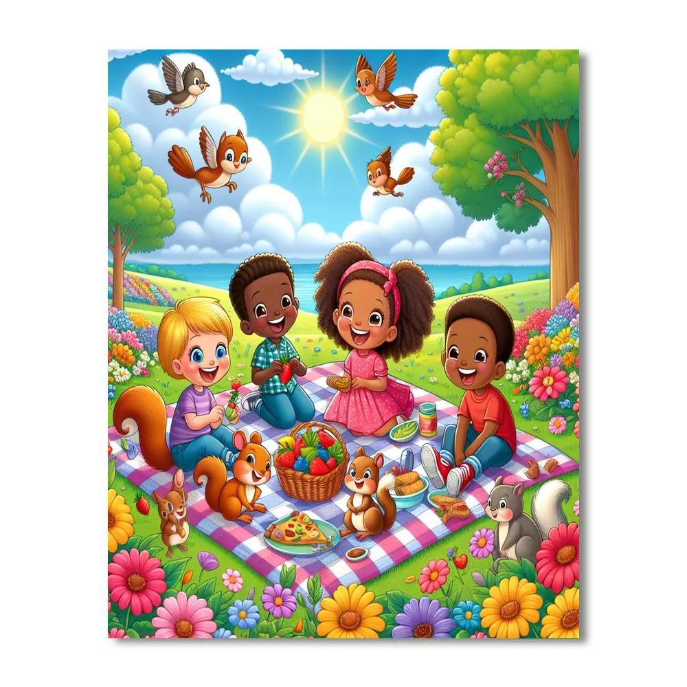 Cheerful Picnic Day Paint By Numbers