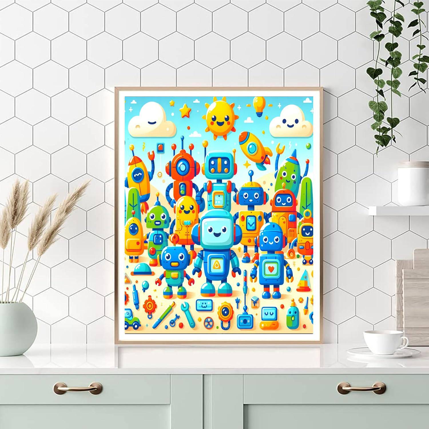 Charming Robot Adventures Paint By Number