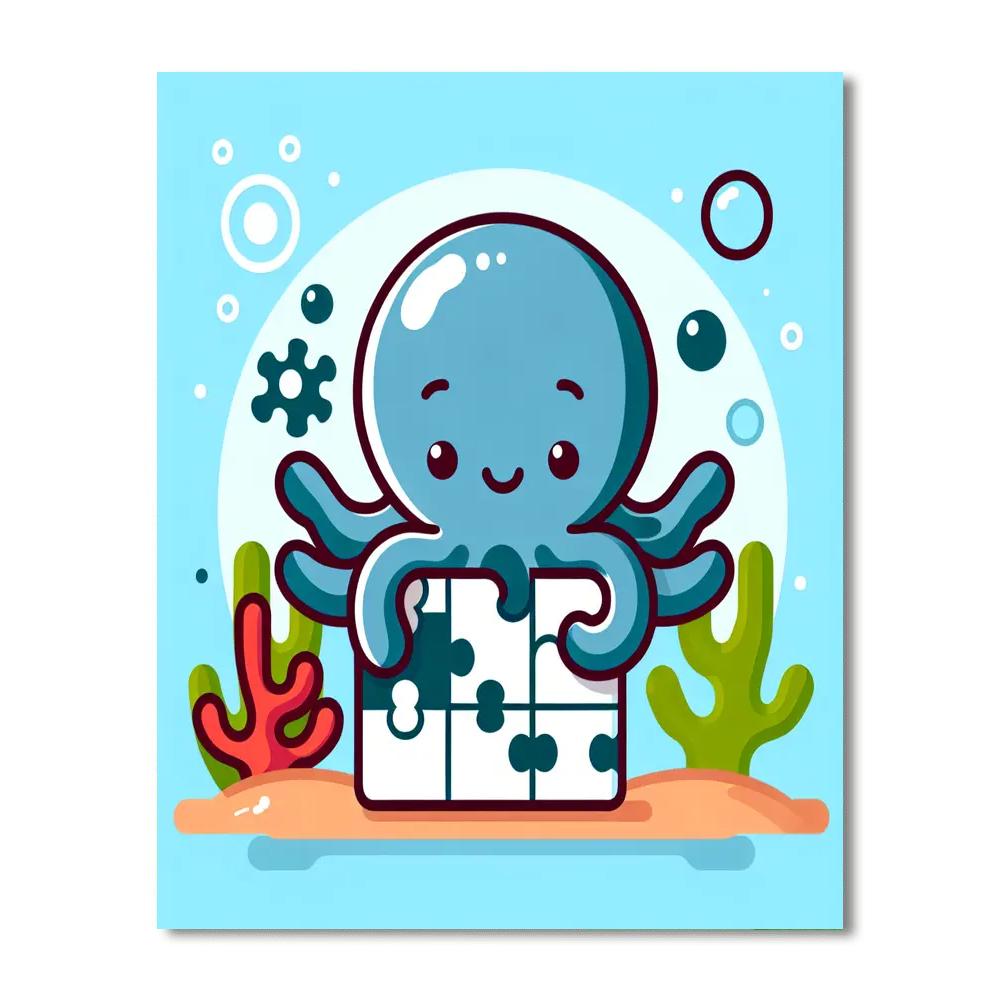 Clever Octopus Puzzle Paint By Numbers Art