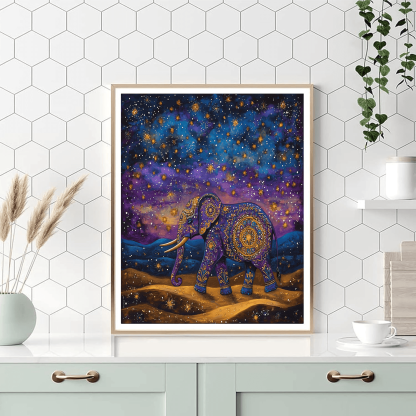 Salvador Dalí Inspired Celestial Elephant Journey  Painting By Numbers Kit