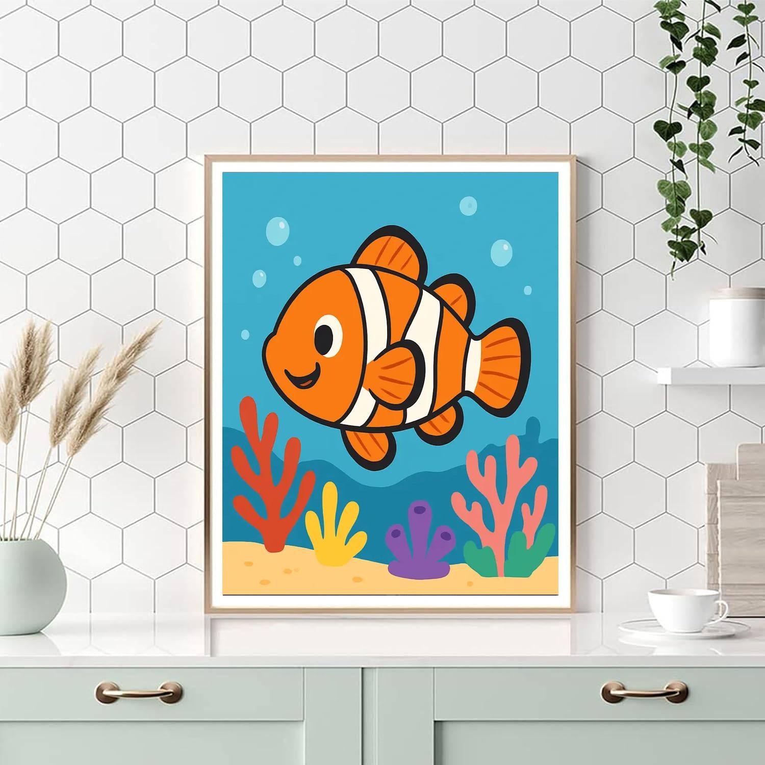 Cheerful Clown Fish Numbered Painting Kits