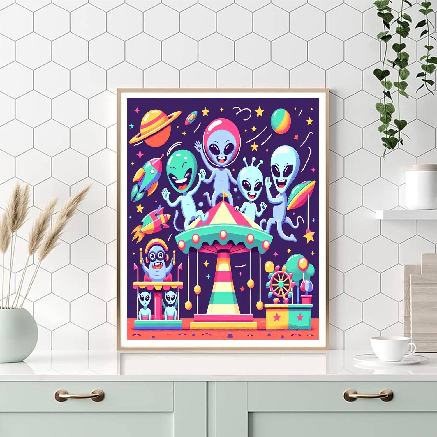 Cosmic Alien Carnival Numbered Painting Kits