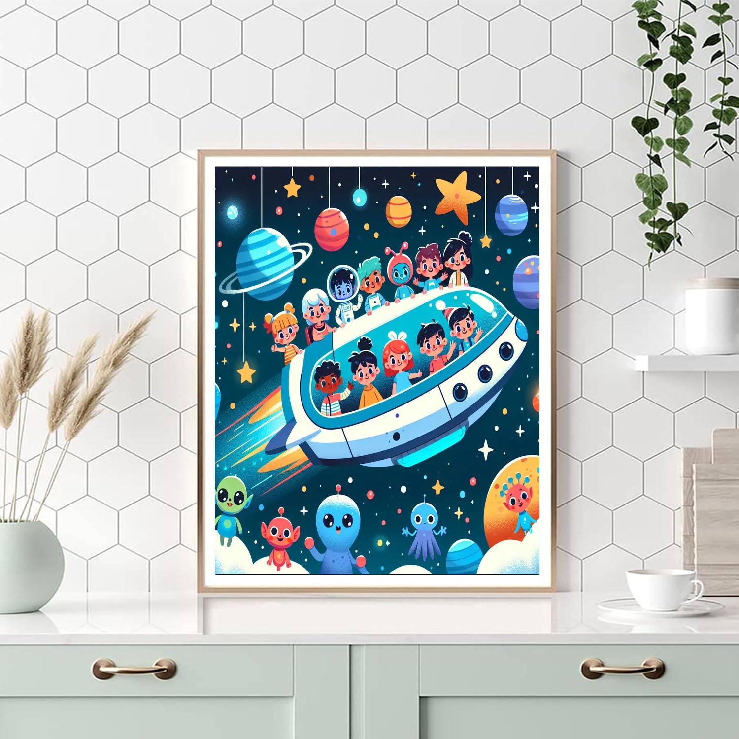 Starlight Galaxy Adventure Number Painting