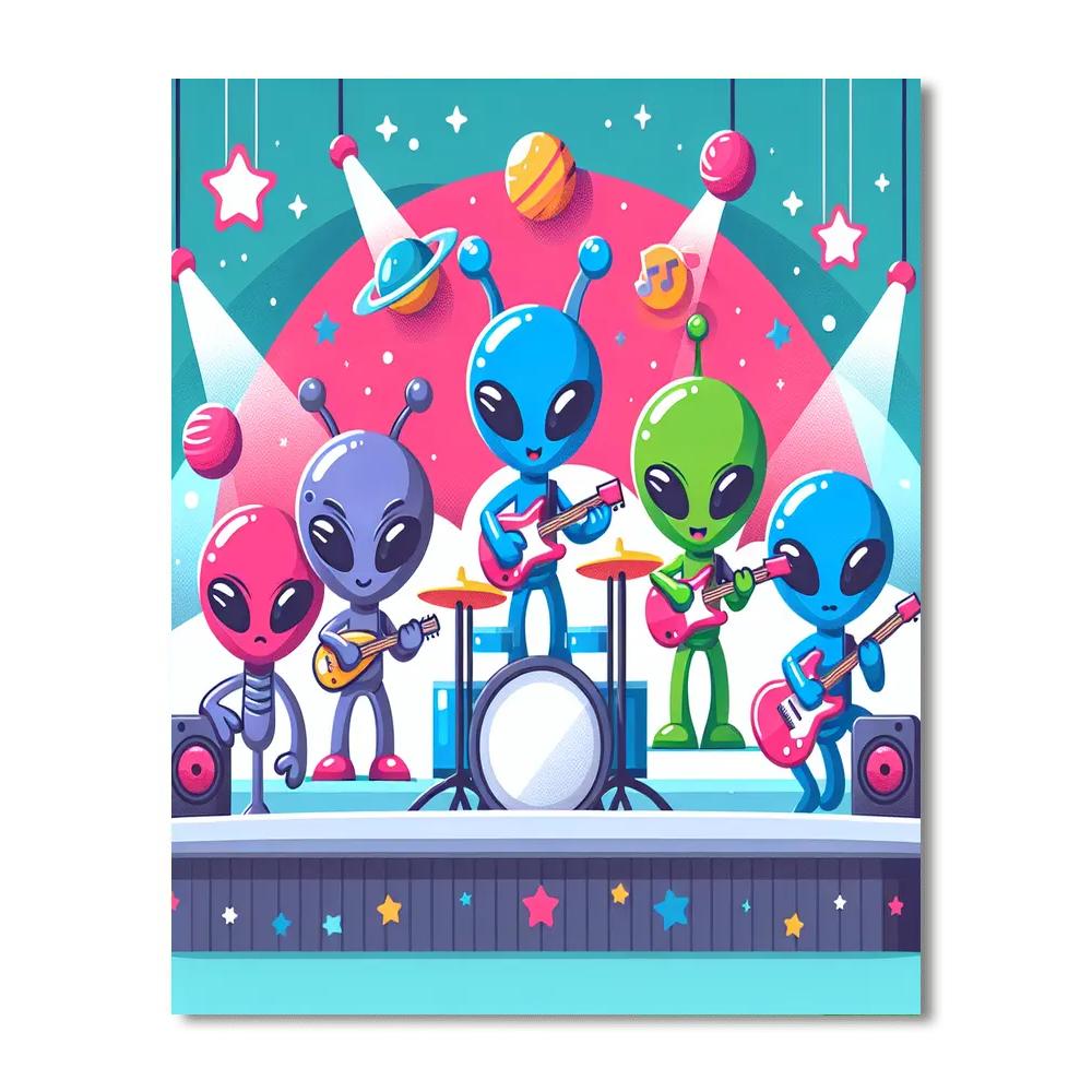 Intergalactic Rock Band DIY Paint By Numbers