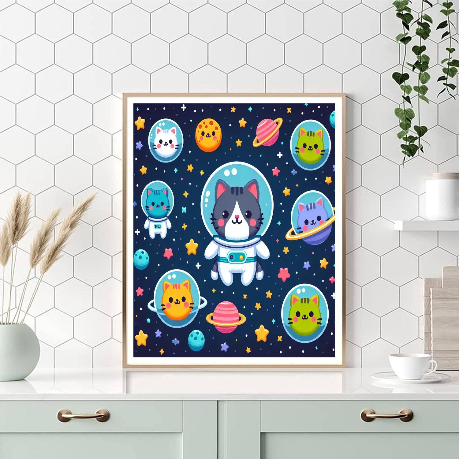 Curious Space Kittens Paint By Number