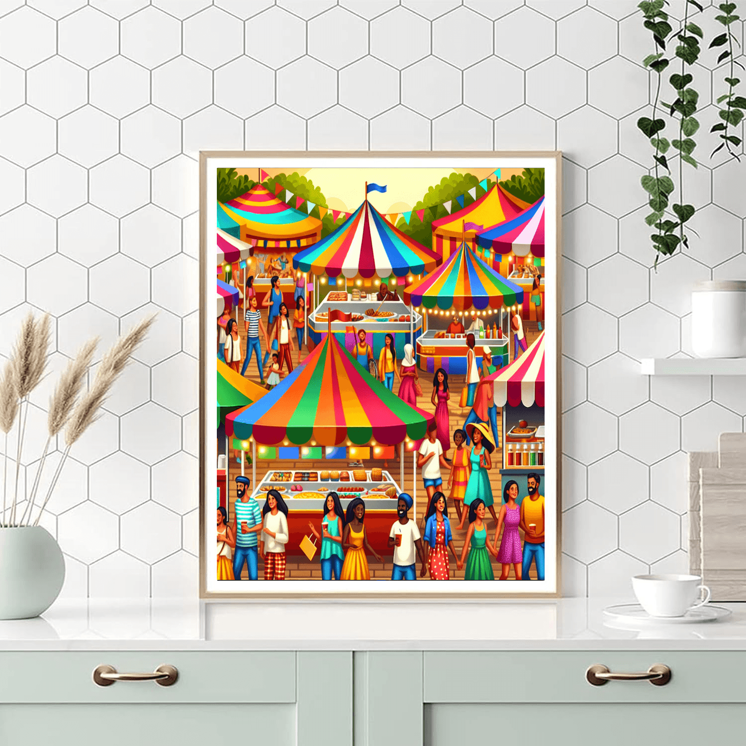 Energetic Summer Festival Number Painting