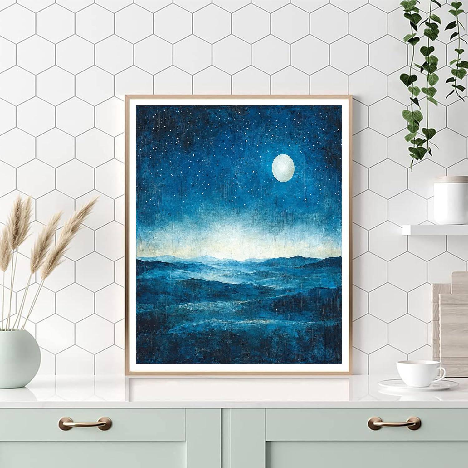 Friedrich Inspired Celestial Moonlit Landscape  Paint By Numbers