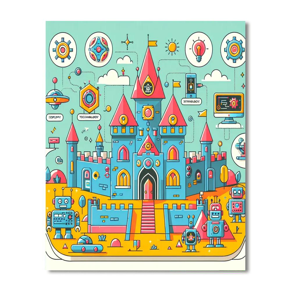 Castle Of The Future Paint By Numbers Art