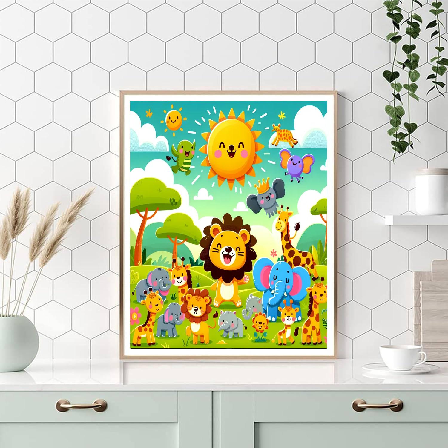 Fantastic Safari Adventure Paint By Numbers Art