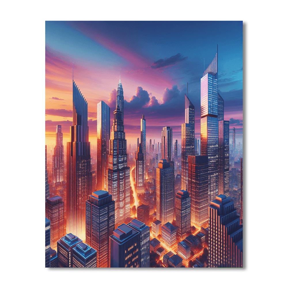 Urban Skyline Symphony Painting Number Kit