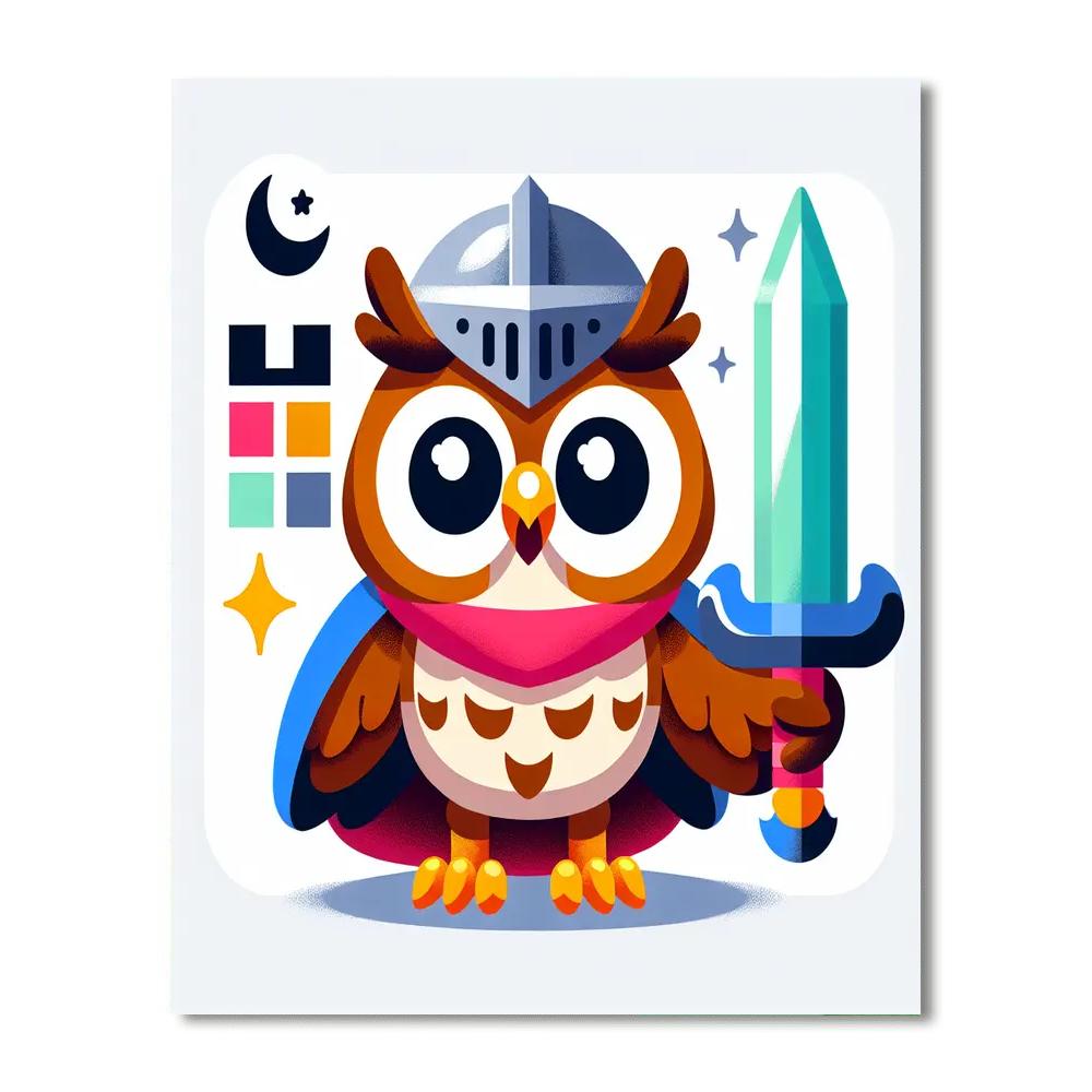 Brave Knight Owl Paint By Numbers