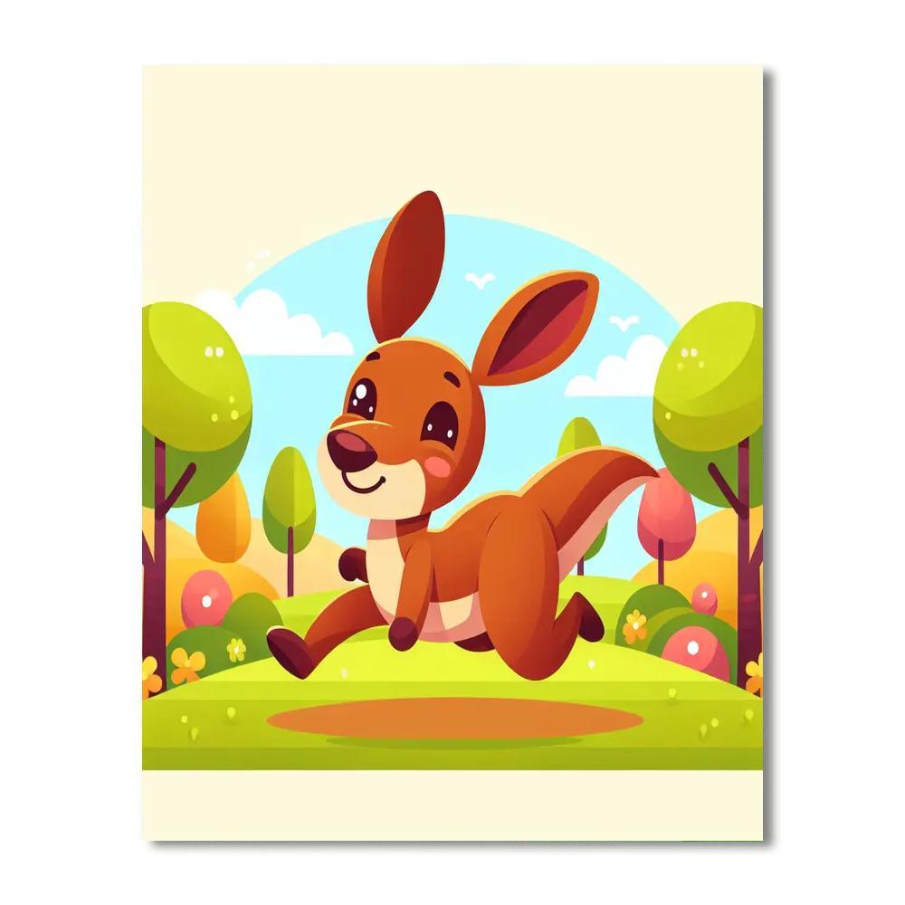 Giggly Kangaroo Paint By Numbers Art