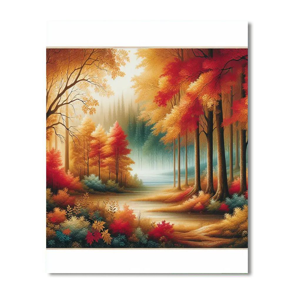 Calm Autumn Retreat Paint By Numbers Art