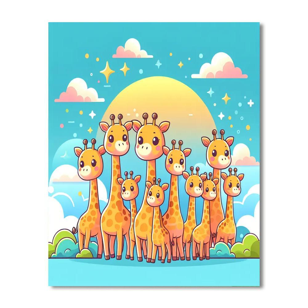 Giraffe Gazing Gala Paint By Color