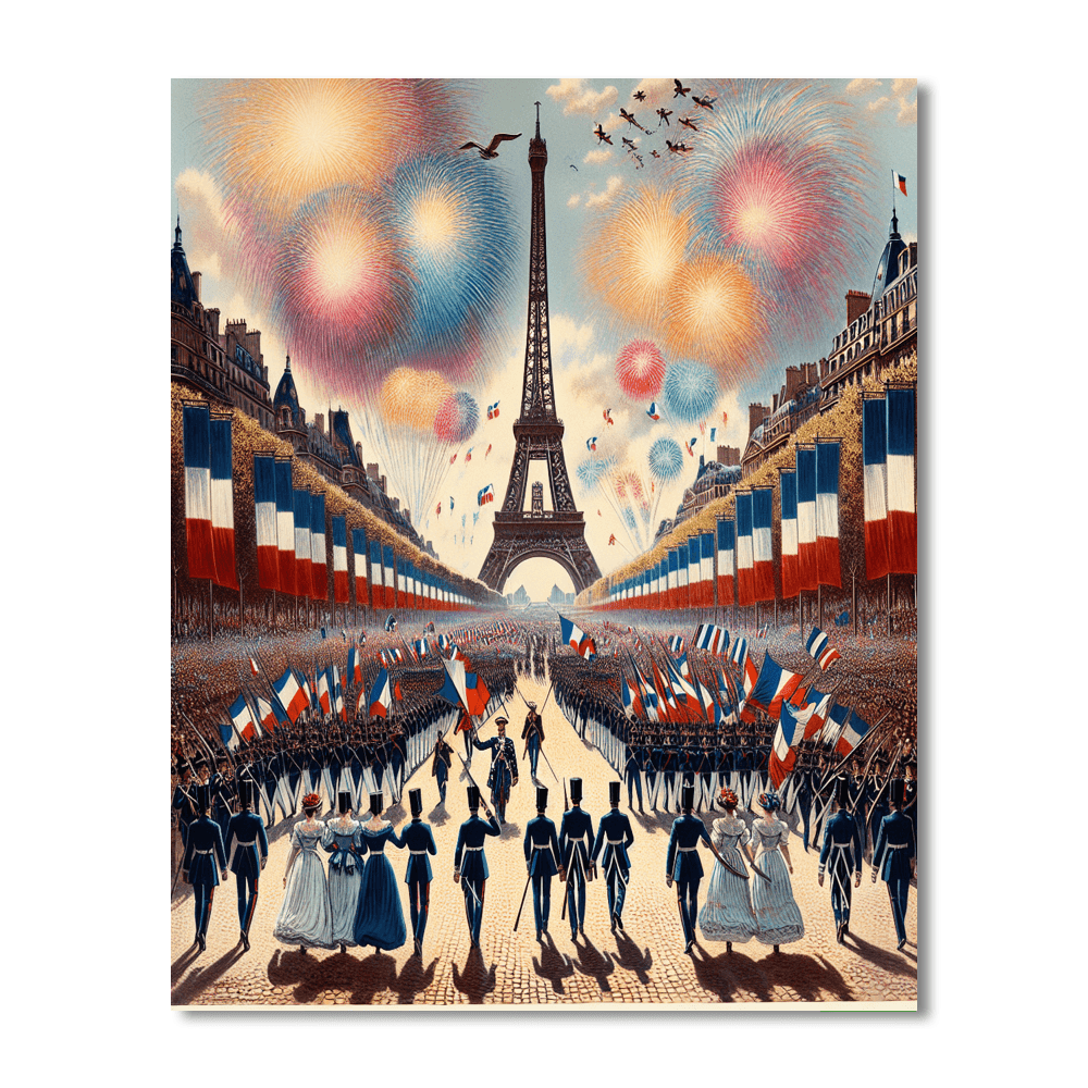 Bastille Day Celebrations - Paris Paint By Numbers Art
