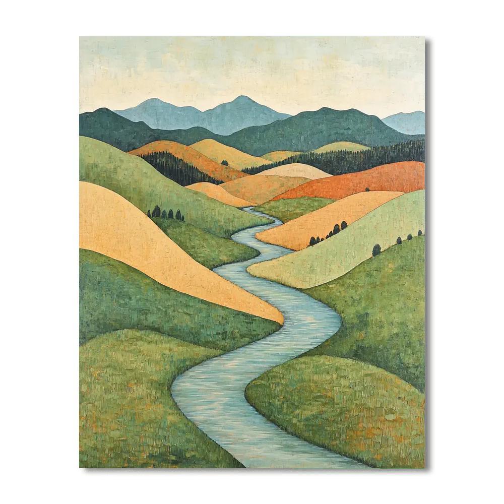 Zhao Mengfu Inspired Flow Of Time’s Whisper  Paint By Number