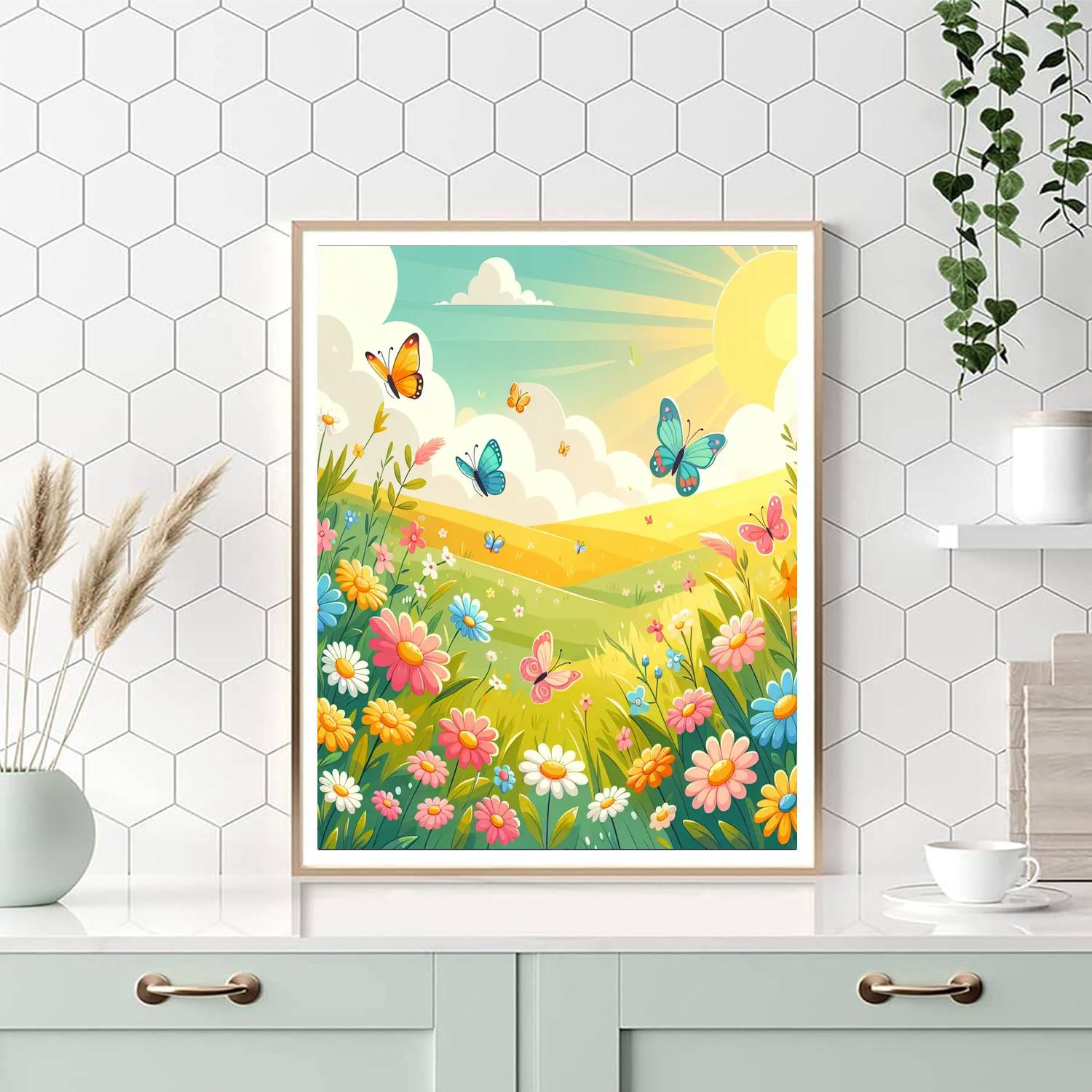 Charming Butterfly Oasis Painting Number Kit