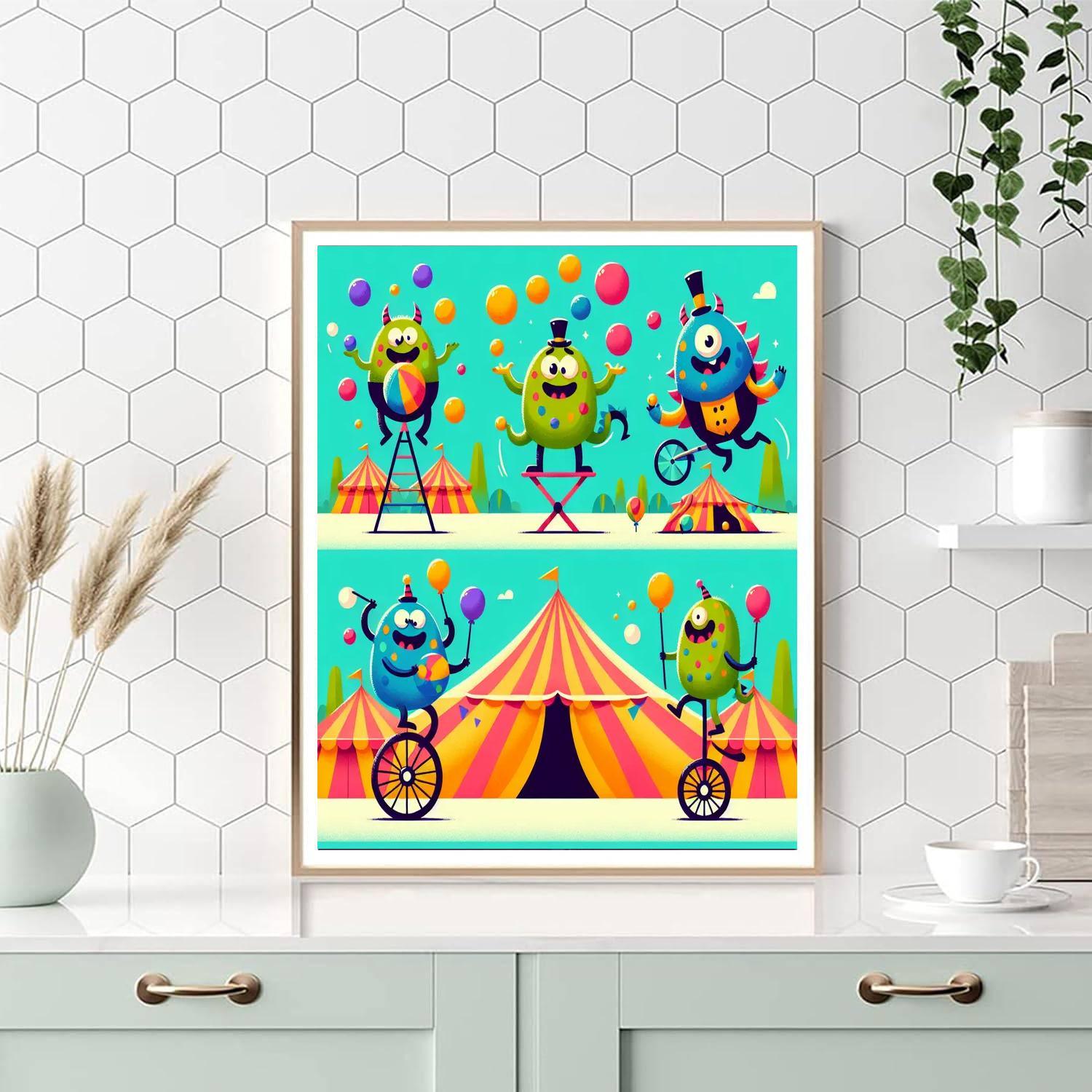 Silly Monster Circus Painting By Numbers Kit