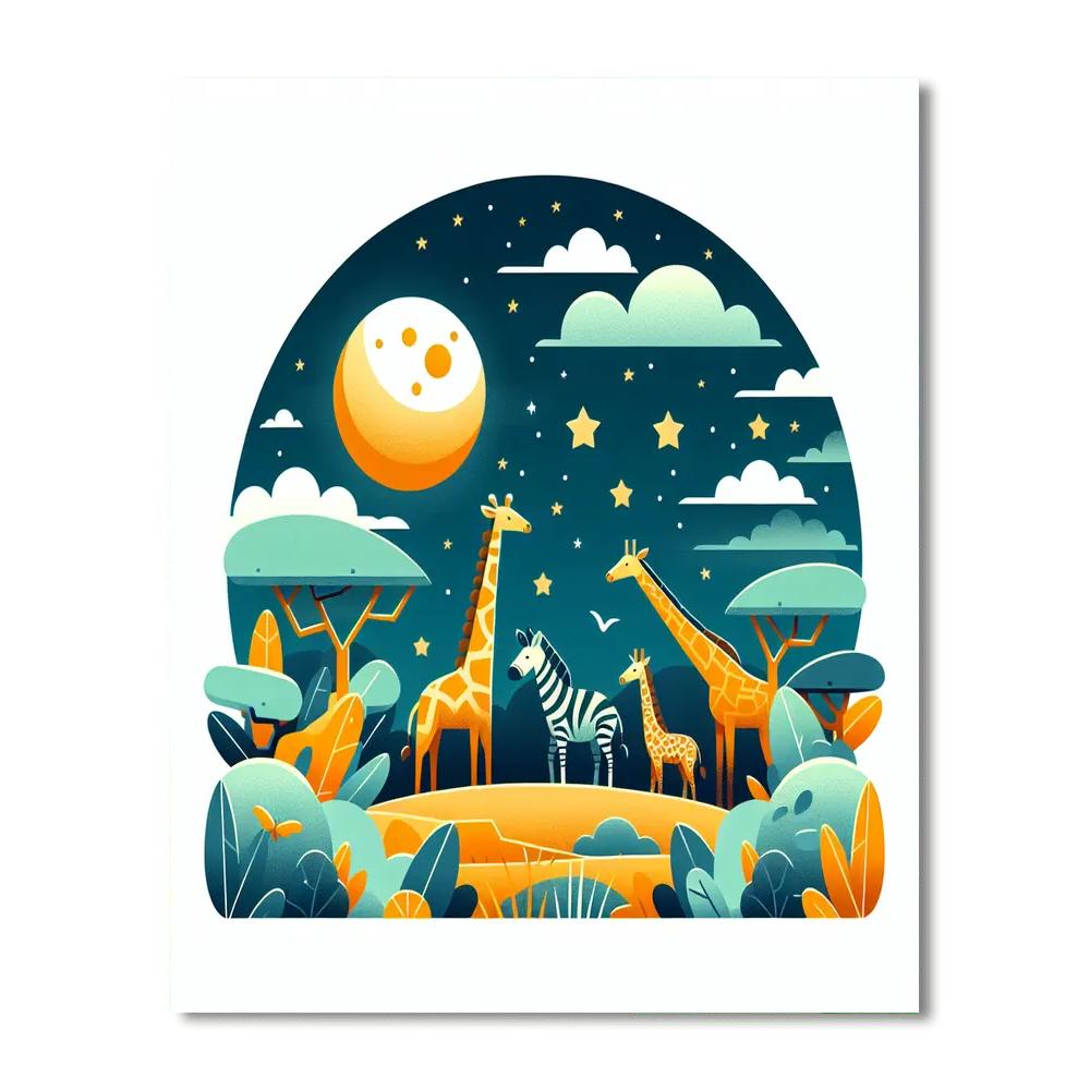 Safari Under The Stars Numbered Painting Kits