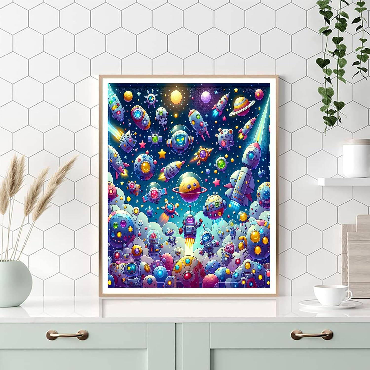 Cosmic Robot Explorers Painting By Numbers Kit