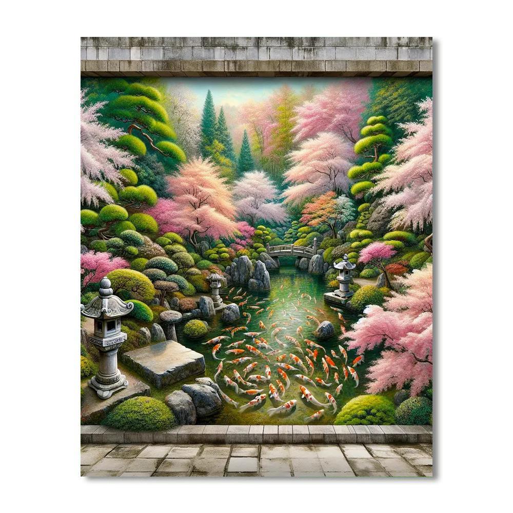 Soothing Japanese Garden Painting Number Kit