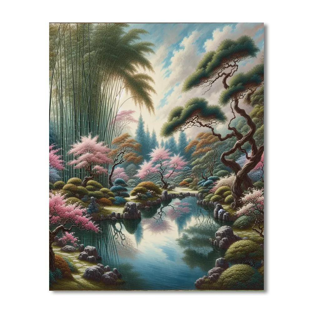 Eastern Tranquil Oasis Numbered Painting Kits