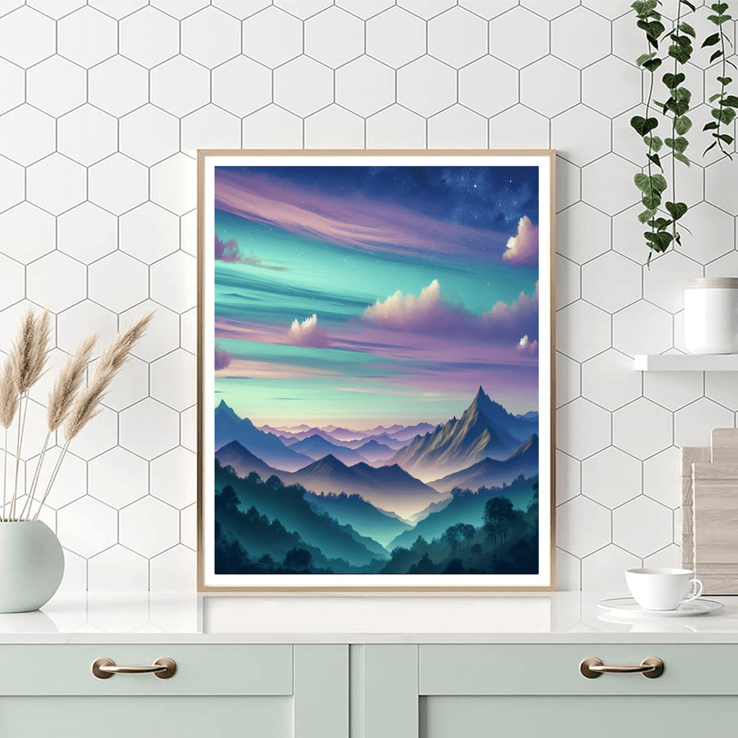 Mystical Mountain Range Escape Paint By Number