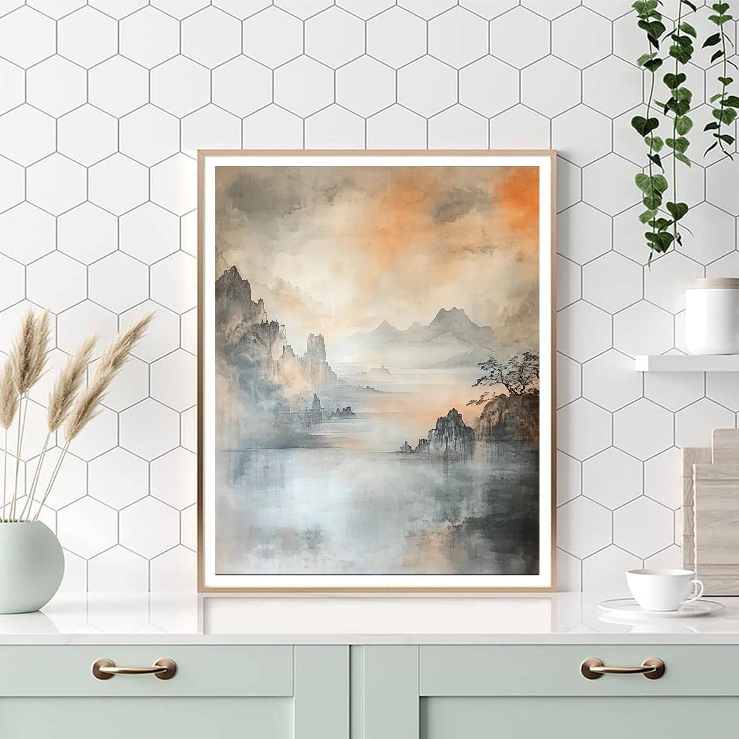 Zhao Mengfu Inspired Balance Of Elements  Paint By Color