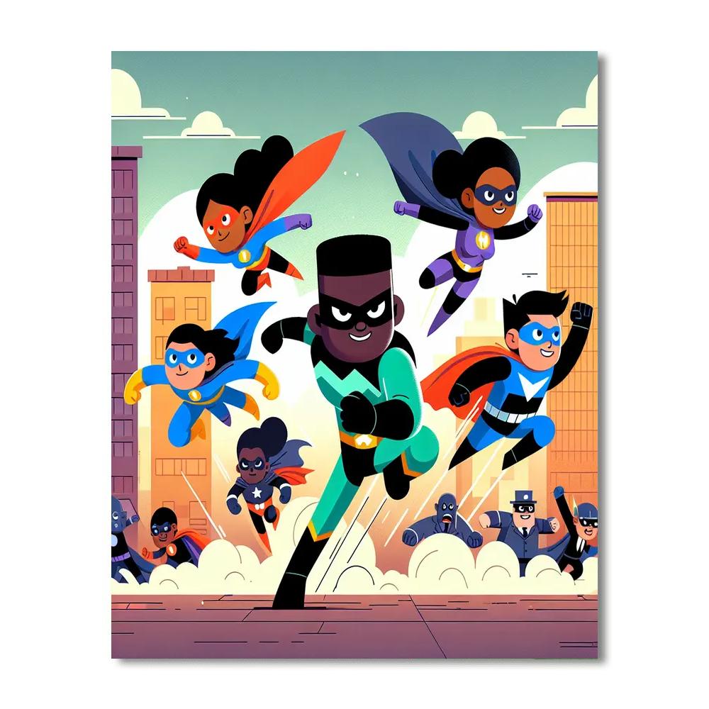 Epic Superhero Battles Painting Number Kit