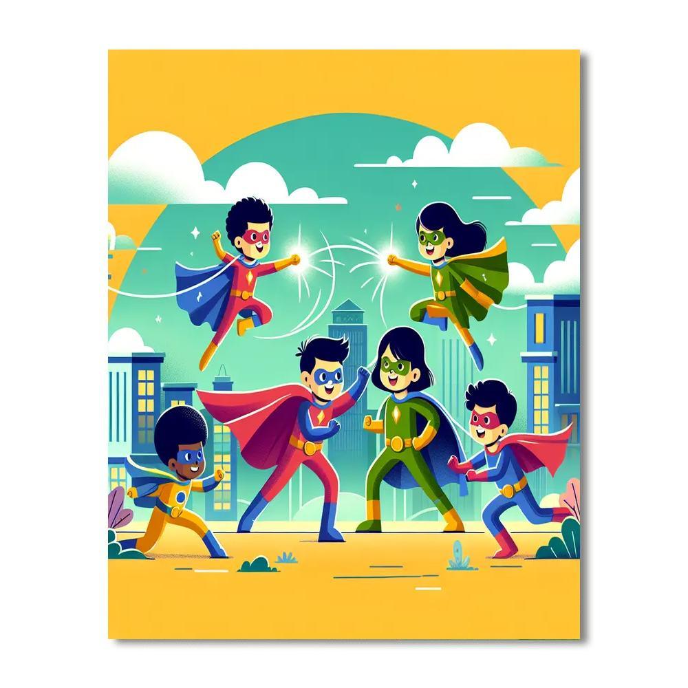 Superhero Team Adventures Painting By Numbers Kit